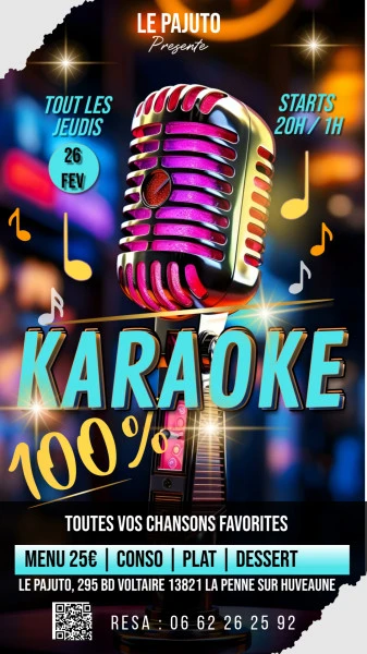 Black Neon Karaoke Weekend  Instagram Story - Fait avec PosterMyWall