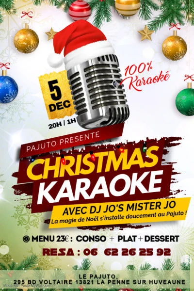 christmas karaoke - Fait avec PosterMyWall