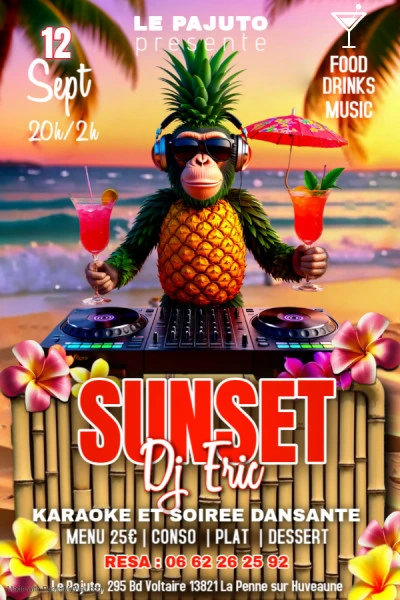 Floral Summer Sunset Party Banner 4  6 - Fait avec PosterMyWall