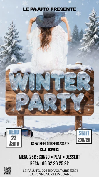 Maximalist Winter Party Whatsapp Status - Fait avec PosterMyWall