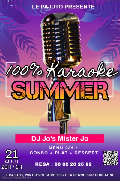 Purple 3d Karaoke Summer Poster - Fait avec PosterMyWall