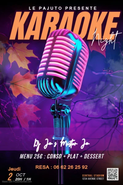 Purple 3d neon Autumn Karaoke Poster - Fait avec PosterMyWall (1)