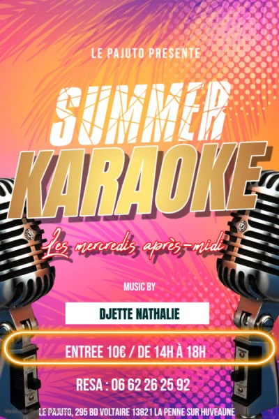 summer karaoke party - Fait avec PosterMyWall