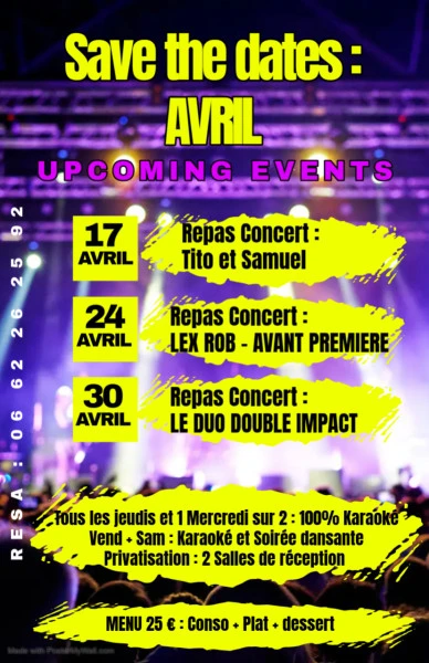 Upcoming Events Music Live (1) - Fait avec PosterMyWall (1)