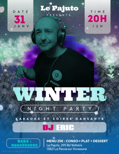 Winter Night Party Poster Template - Fait avec PosterMyWall
