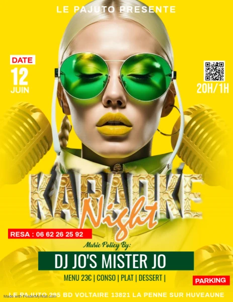 Yellow Joyful Karaoke Night Flyer (us Letter) - Fait avec PosterMyWall